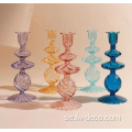 Nordisk hög kristallfärgade glasblomma vaser